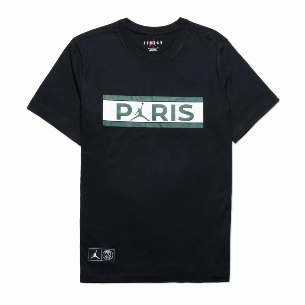 Nike Air Jordan Paris Saint-Germain T-Shirt DB6510-010 Black Men's Size SMALL